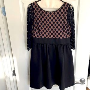 Eliza J Dot Mesh Bodice Fit and Flare - Size 12